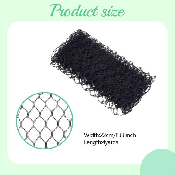 4 Yards(3.65M) Mesh Veil Headband Veil Netting Fabrics Hat Tulle Women Mesh Bridal Birdcage Netting Hat Decoration Black for Women Bride's Headdress Making
