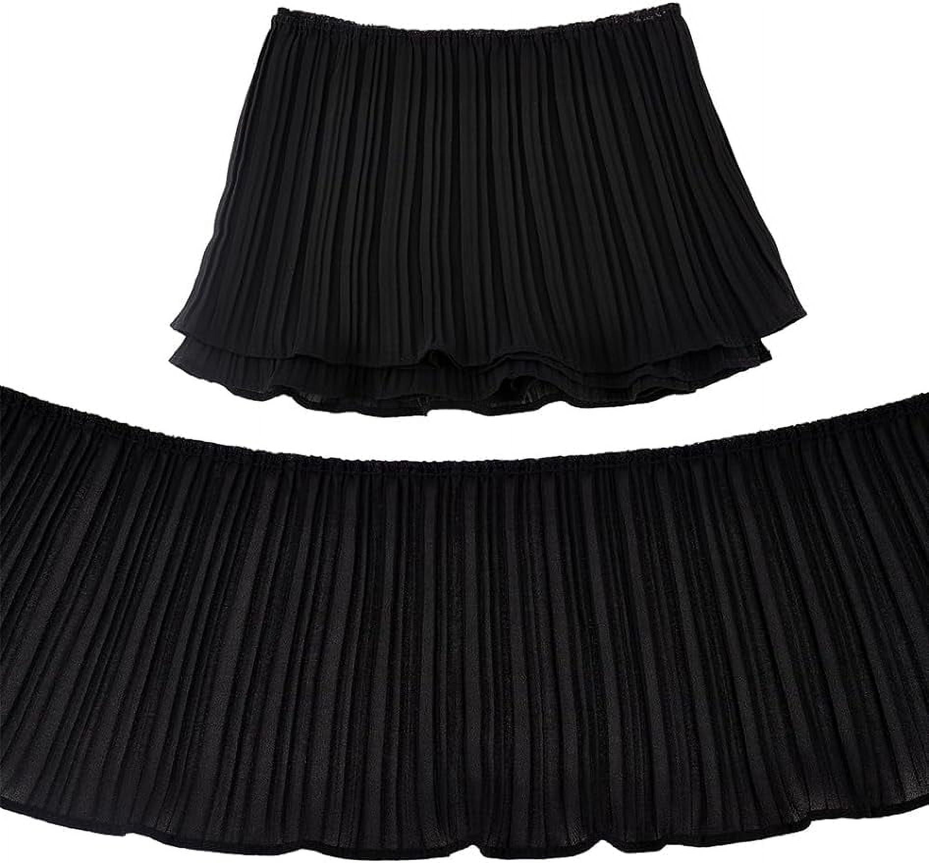 Pleating Ribbon 4 Yards Black Pleated Chiffon Ribbon 6.7inch Wide Polyester Pleated ...
