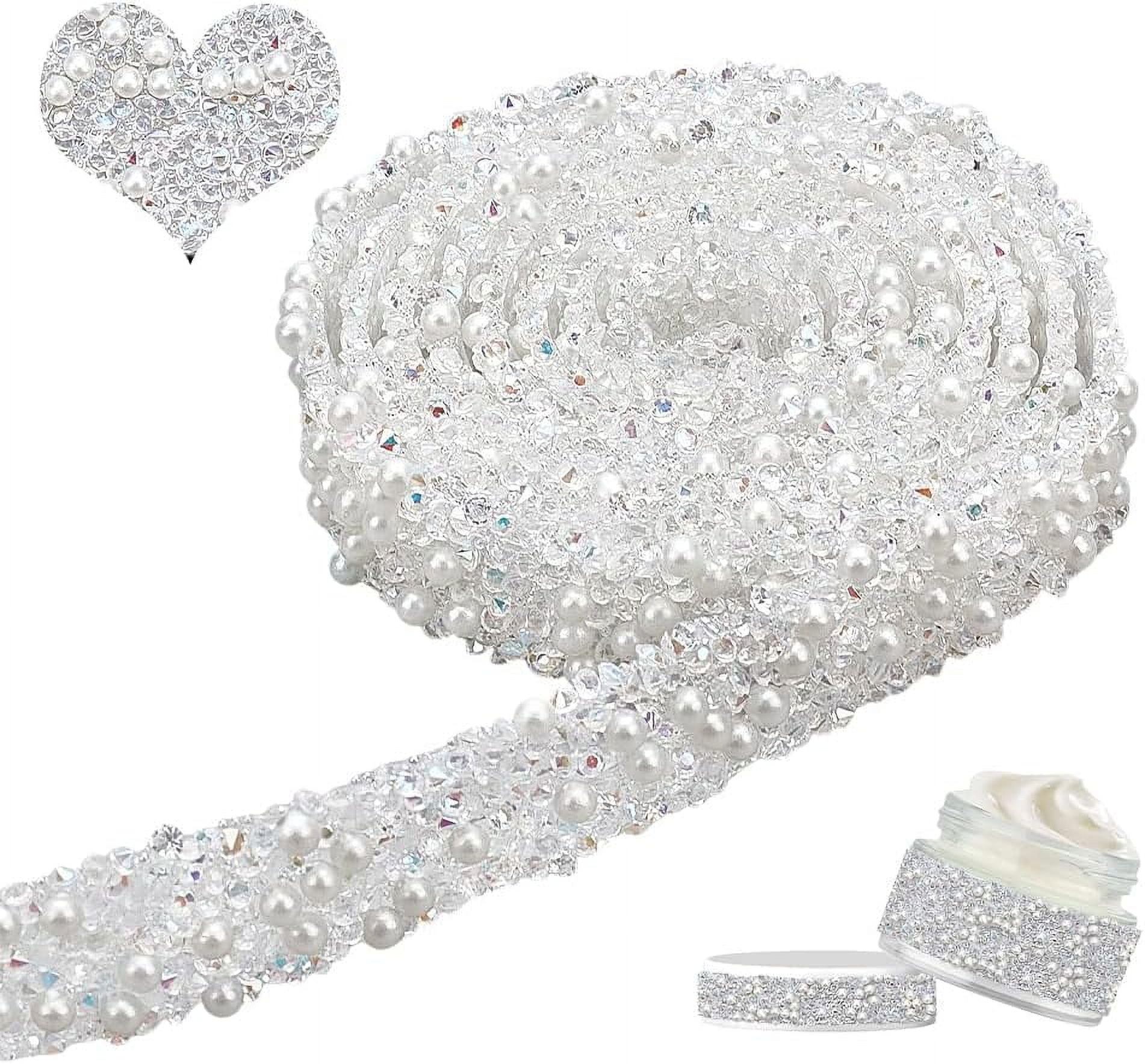 4 Yards Clear AB Rhinestone Ribbon 0.6 Inch Wide Self Adhesive Resin ...