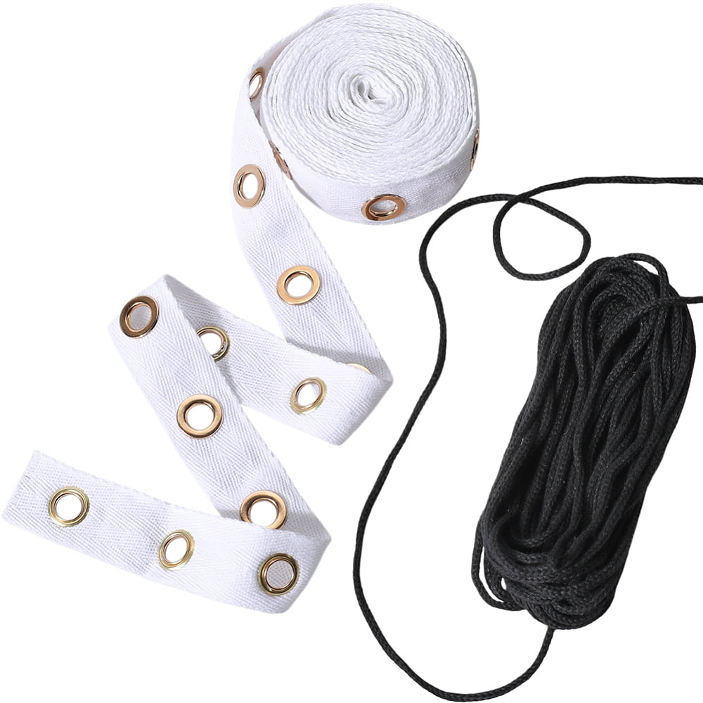 Cotten Rings 4 Yards Cotton Ribbons with Golden Tone Eyelet Rings for Garment ...