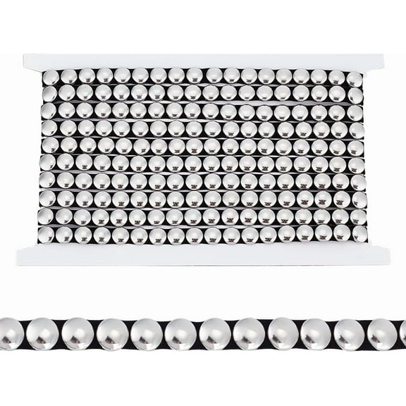4 Yards Metal Iron-on Convex Dome 0.39inch/10mm Wide Stainless Steel Square Rivet Studed Applique Metal Iron-on Nailhead Trim