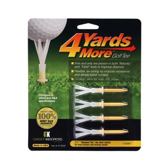 NEW 4 Yards More Yellow Plastic Golf Tees 2 3/4"