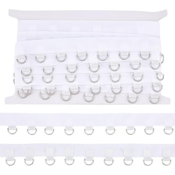 4 Yards White Grommet Trim with D Rings 1.2inch Eyelet Grommet Tape Eyelet Trimming Ribbon Strip Twill Tape for Sewing Garment Corset Shirt Dress Skirt Decoration