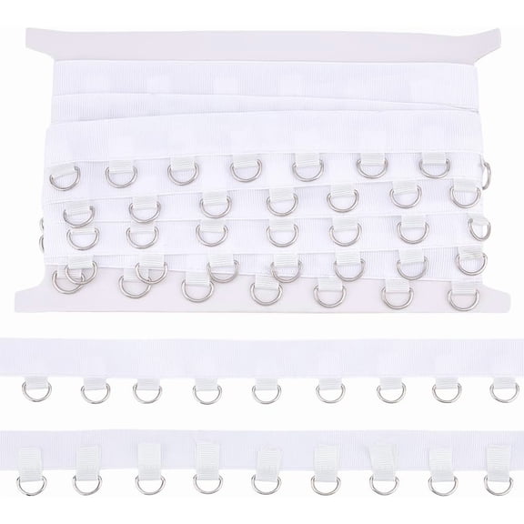 4 Yards White Grommet Trim with D Rings 1.2inch Eyelet Grommet Tape Eyelet Trimming Ribbon Strip Twill Tape Craft Supply