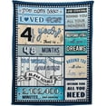 thumbnail image 1 of 4 Year Old Boy Birthday Gift, Super Soft and Warm Happy Birthday Blanket, Digital Heartwarming Sentences Creative Design Ideal Gifts for 4th, 50"x60", 1 of 6