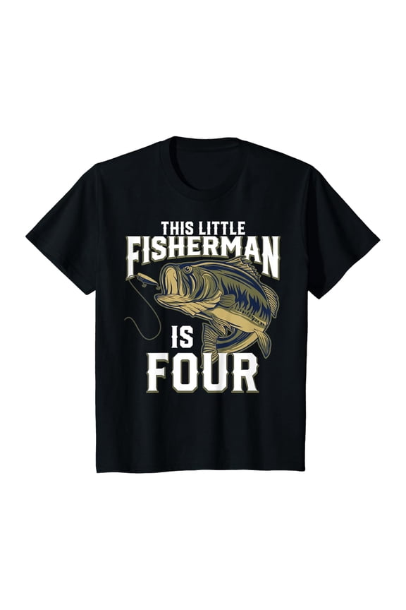 4 Year Old Fishing Birthday Party Fisherman 4Th For Boy T-Shirt