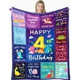 thumbnail image 1 of 4 Year Old Girl Birthday Gifts, Gifts for 4 Year Old Girl Boys, Best Birthday Gift for 4 Year Old Boys Blanket 40"X50", Four Year Old Girl Boy Gifts, 4th Birthday Decorations Girl Gift Idea, 1 of 6