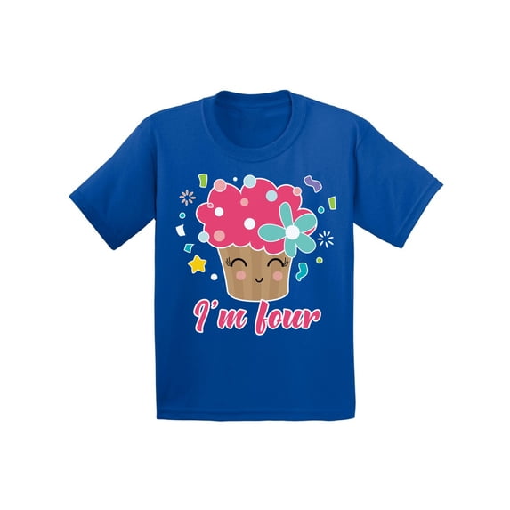 4 Years Old Kids Outfit Cupcake Four 2T Shirts 3T Clothes 4 Years Old Baby Boy Outfit Cute Cupcake I'm Four 4-5T Tshirt Toddler Shirts for 4 Years Old Baby Girl