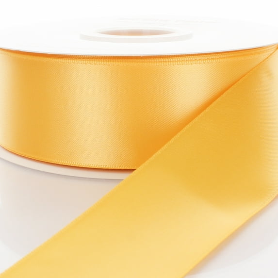4" Yellow Gold Double Face Satin Ribbon 25 yard Reel