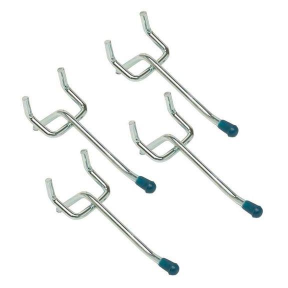 4 Zinc-Plated Steel Single Straight Peghooks for 1/8 in. & 1/4 in. Pegboards