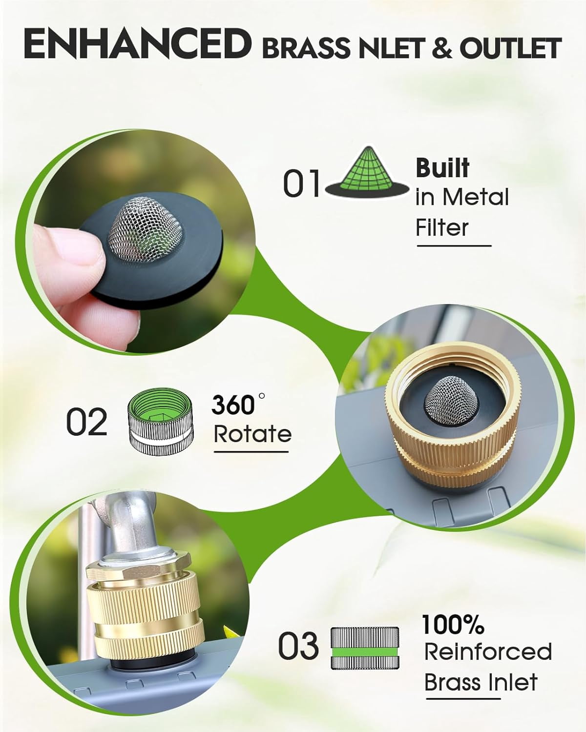 4-Zone Automatic Garden Hose Timer with Brass Inlet, Large Display ...