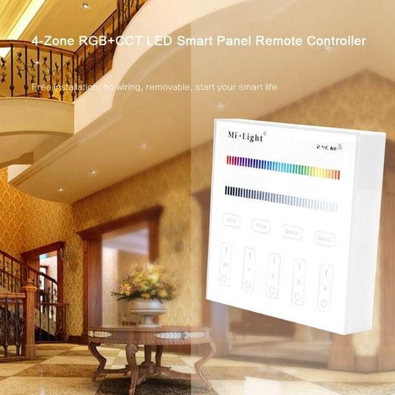 4-Zone Color Adjustment, 30m Range 2.4G RGBW/RGB LED Remote Controller