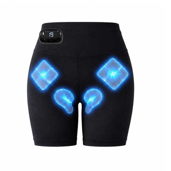 4-Zone EMS Hip Massager – Rechargeable Muscle Stimulator Shorts with 8 Modes, Washable, Portable Home Use (XL)