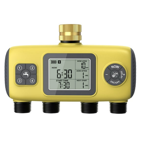 4-Zone Garden Water Timer Programmable Drip Irrigation Controller Imperial Threaded Tnterface Rain Delay Timed Watering