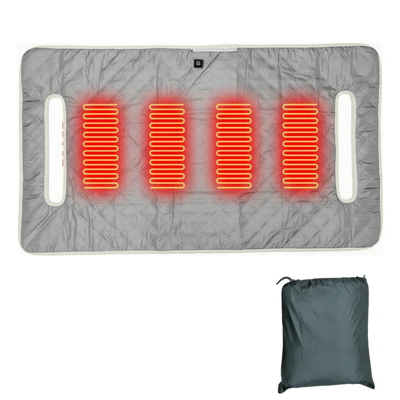 4-Zone Heated Seat Cushion for Golf Cart, Portable Towel Blanket with 3 Modes, 52x32inch Seat Cushion Long Heating Time, USB Power Supply (Gray)