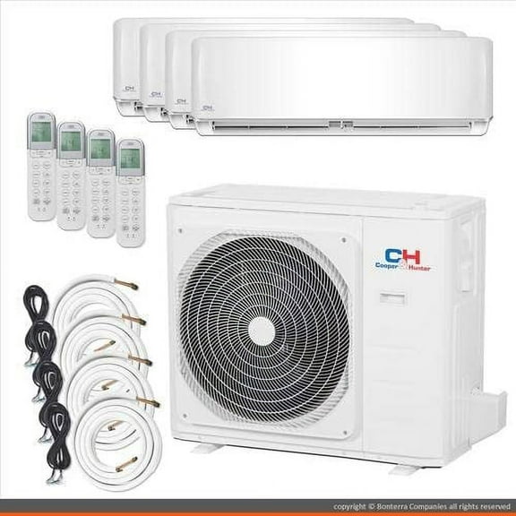 4 Zone Mini Split 9000 9000 12000 12000 Ductless Air Conditioner Pre-Charged Quad Zone Mini Split 22.4 Seer
