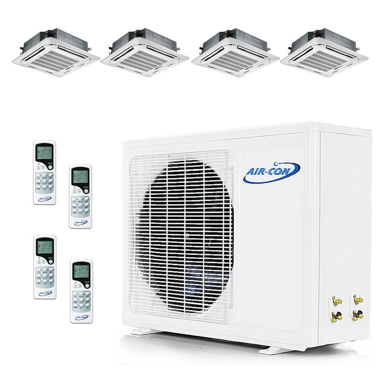 4 Zone Mini Split 9000 9000 12000 12000 Ductless Air Conditioner Pre Charged Quad Zone Mini Split USA Parts Support