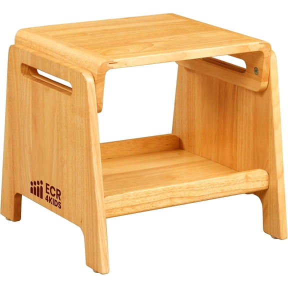 4 adjustable wooden children's seat or step stool with storage, children's furniture, honey color