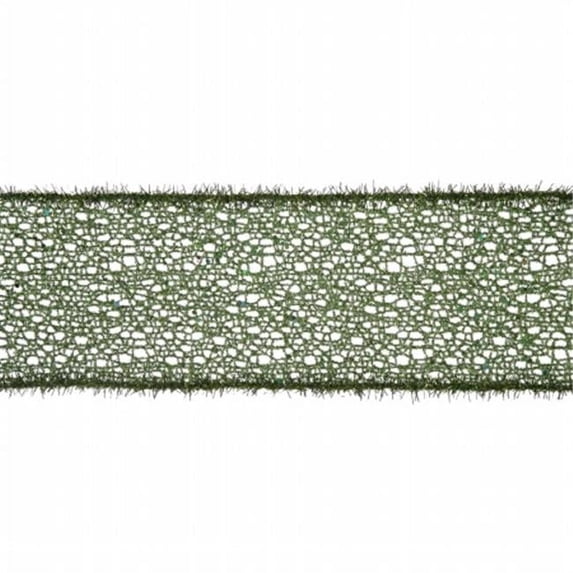 4'' x 10yd Grn Glitter Mesh Tinsel Rib