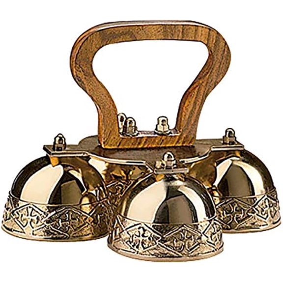 Autom 4-Bell Embossed Brass Altar Bells