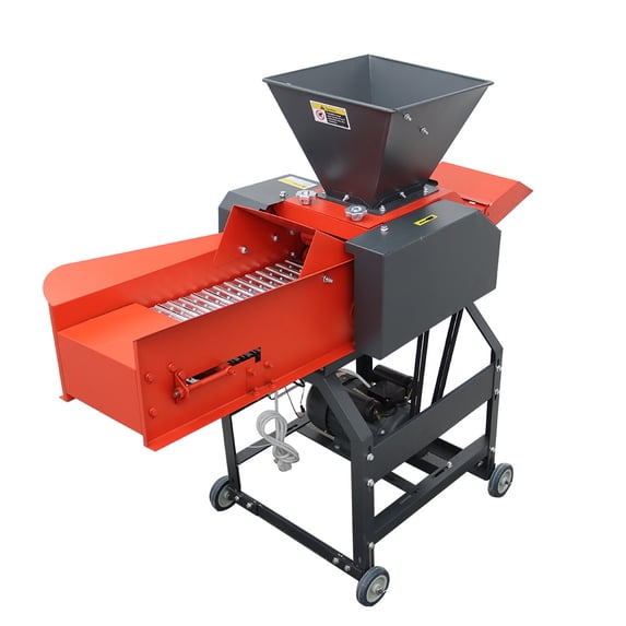 4-blade Hay Cutter Pulverizer Straw Shredder Grass Grinder Chaffcutter with Belt Conveyor 220V