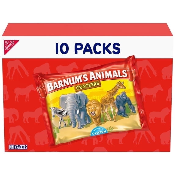 4 box BARNUM'S Original Animal Crackers, Kids Snacks, 10 Snack Packs
