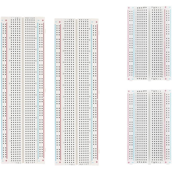 4 breadboard kits including 2830 points and 2400 points breadboards, no solder point breadboards suitable for breadboard electronic components circuit project prototype boards.