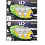 4 bulbs GE 96924 PAR30 short neck LED 12 Watt 75 watt equivalent 850 Lumen, Dimmable Indoor Floodlight with Medium Base, Soft White Light Bulb