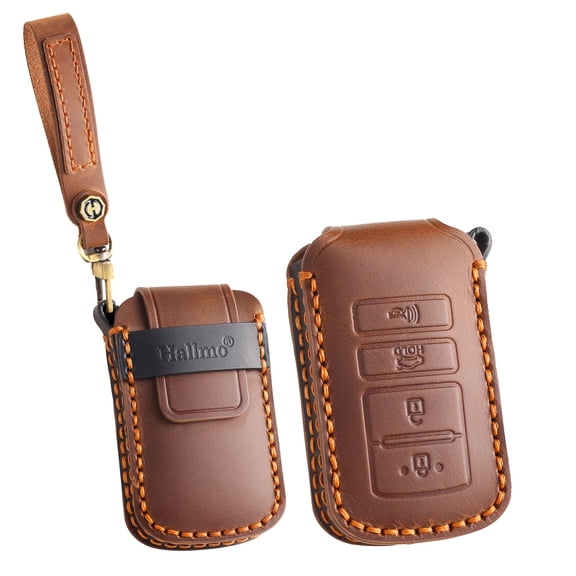 4-button Key Fob Case Handmade Leather Key Cover Fit for Kia Cadenza 2014-2019 Car Key Holder for Kia K7 K9 2015-2018,with Customized Keychain Engraving Letters Numbers