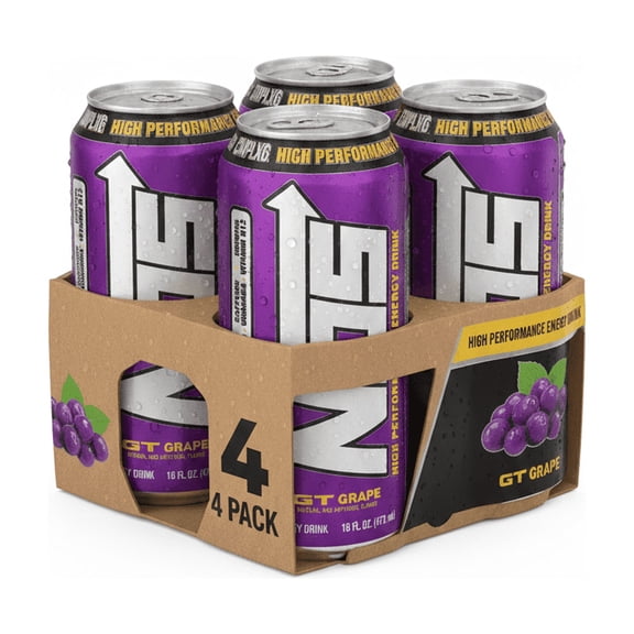 4 can NOS High Performance Energy Drink, Grape, 16 fl oz