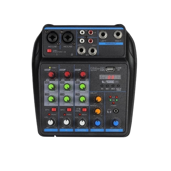 4 channel Mixer Dj Mixing Console Met Bluetooth 48V Phantom Power Monitor Systeem Usb Mixer ,Easy to Operate