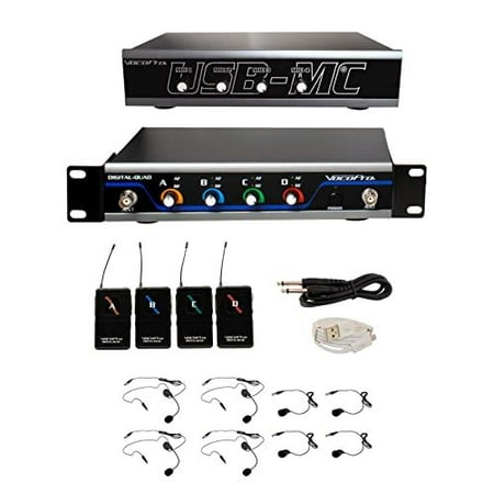 VocoPro - USB-PLAY-4 Wireless Headset/Lapel Microphone System with Audio Interface