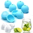 thumbnail image 2 of Set Of 4 Silicone Ice Ball Molds - 2.5" Round Ice Spheres For Whiskey & Cocktails 2 of 14