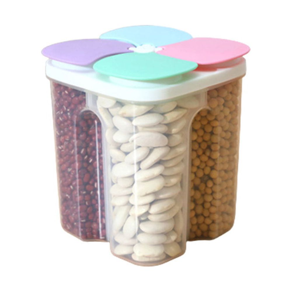 4 Compartments Food Container Leak Proof Food Storage Container For Cereals Corns Grains Beans