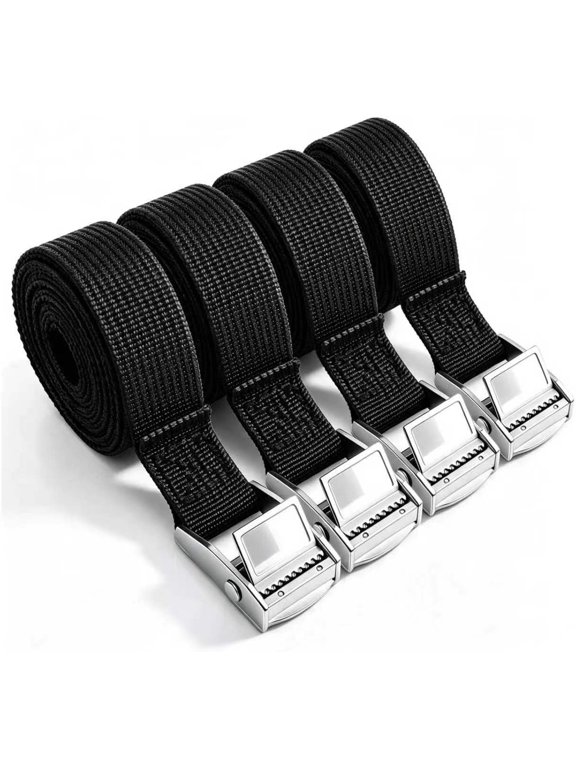 4 count 59"x0.8" Tie Down Straps,Heavy Duty Lashing Straps with Metal Buckles for Securing Luggage,Camping Gear,Adjustable Cam Buckle Strap as Cargo Strap for SUV