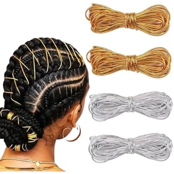 4 count 5M Dreadlock Braids Hair Accessories Braiding Hair Deco Styling Braid Braided Elastic Cord Ornament Wrapping Decorating ( )