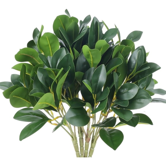 4 count Artificial Greenery Stems Faux Eucalyptus Leaves Green  Shrubs  for Vase Garden Outdoor Planters Window Box  Wedding Courtyard Office Kitchen Decoration