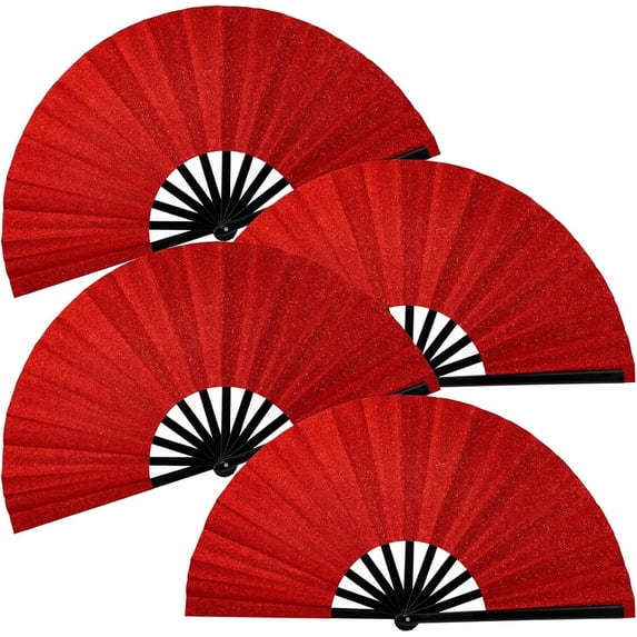 LED Glowing Chinese Hand Fan – Foldable Light Up Fan For Nightclub, DJ Shows, Wedding Parties, Stage Performances & Fluorescent Decor – Battery Powered (Battery Not Included)
