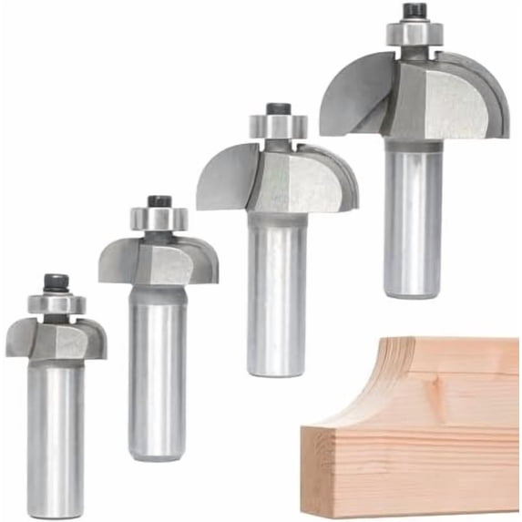 4 count Cove Router Bit Set,1/2