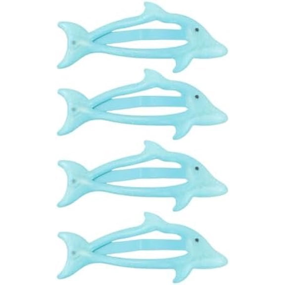 4 count Dolphin Snap Clips Glitter Light Blue Hair Clips Cute Barrettes Y2K  Hairpins  Hair Accessories for Beach   to School