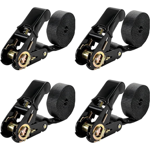 4 count Endless Ratchet Straps, 1 Inch x 9.8 Ft Heavy Duty Ratchet Tie Down Strap Without Hooks, 3306lbs Break Strength Ratcheting Securing Strap for Kayak