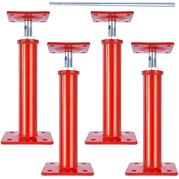 4 count House Jacks for Leveling, Adjustable 11"-16" Height Range, 8820 lbs Capacity (Each), Galvanized Telescoping Support Jacks for Crawlspace & Basement