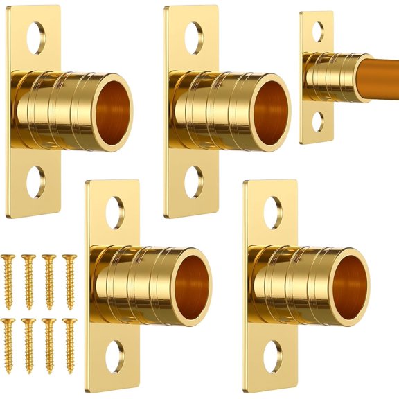 4 count Inside Mount Curtain Rod Bracket 3/8" Bracket Set for 3/8" Rodding (Brass)