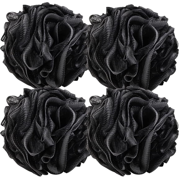 4 count Large Loofah Sponge Shower Puff Bath Scrunchie 75g/pc Shower Sponge  Loofahs Pouf Mesh Pouf for