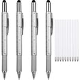 thumbnail image 1 of 4 count  Pen for Men 6 in 1 Multitool Pen with Ruler Level Refills  Stylus Cool Gadgets Tool for Dad  Husband Birthday Anniversary Christmas Graduation (), 1 of 6