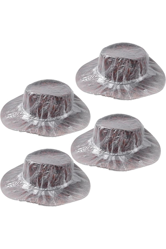 4 count Plastic Hat Cover, Cowboy Hat Rain Cover | Polyethylene Hats Protectors for Dust Unisex Travel Cowboy Hats Storage, Suitable for working in rainy and snowy weather