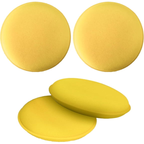4 count Round Craft Sponges, 4 inch Applicator Pads, Yellow