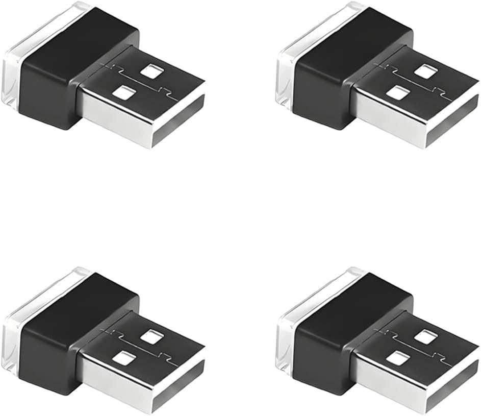 4 count/Set USB LED Interior Atmosphere Lamp, Portable Mini LED Night ...