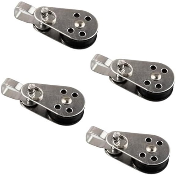 4 count Stainless Steel Nylon Marine Pulley, Pulley Blocks Rope Runner Kayak Boat , Kayak Boat Accessories