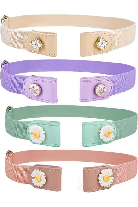 4 count Women Buckle Free Stretch Comfortable Invisible Elastic Adjustable Belt